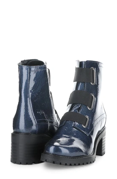 Shop Bos. & Co. Indie Waterproof Bootie In Blue/ Black Mascara Patent