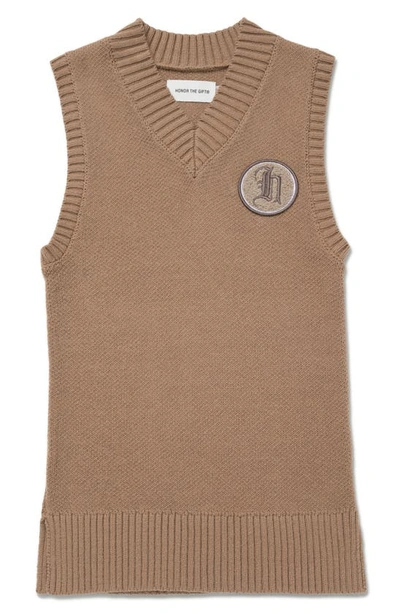 Shop Honor The Gift Kids' Sleeveless Sweater Dress In Clay