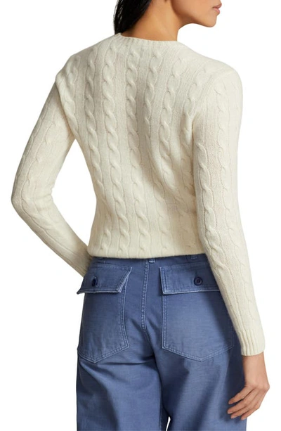 Shop Polo Ralph Lauren Julianna Wool & Cashmere Cable Stitch Sweater In Authentic Cream