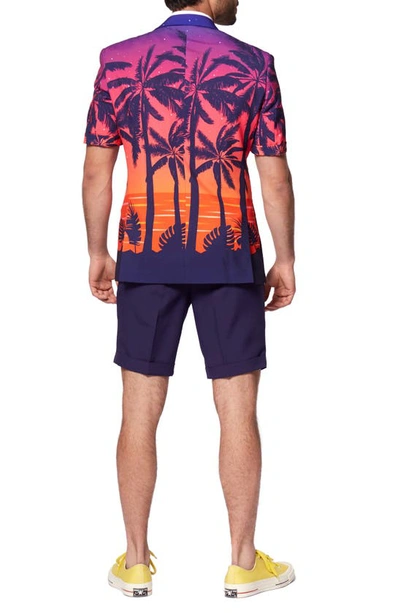 Shop Opposuits Suave Sunset Short Sleeve Sport Coat, Tie & Flat Front Shorts Set In Miscellaneous