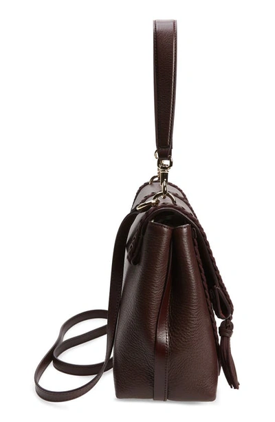 Shop Chloé Medium Penelope Leather Bag In Deep Violine 55p