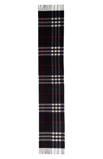 Shop Burberry Giant Check Cashmere Scarf In Navy
