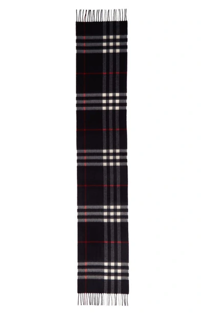 Burberry Giant Check Cashmere Scarf In Navy