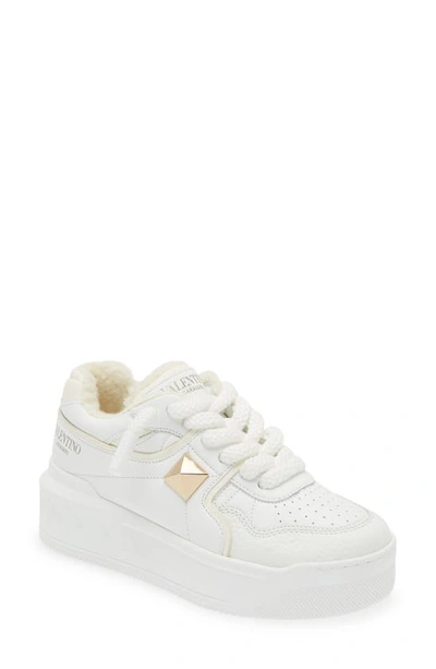 Shop Valentino Xl One Stud Platform Sneaker In White