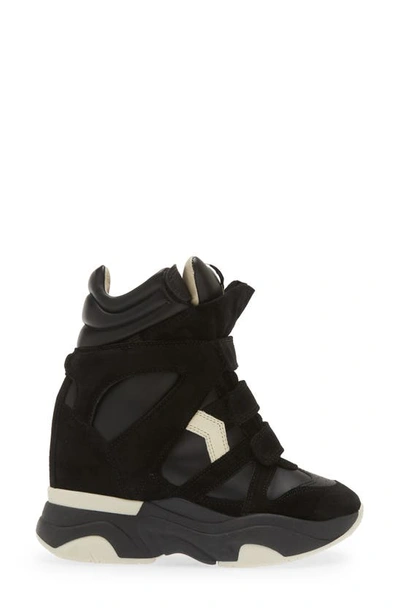 Shop Isabel Marant Balskee Hidden Wedge High Top Sneaker In Black/ White