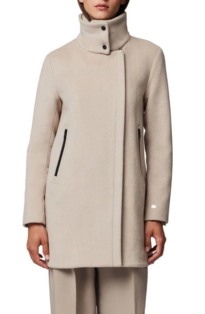 Shop Soia & Kyo Abbi Wool Blend Coat With Removable Quilted Puffer Bib In Hush