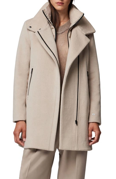 Shop Soia & Kyo Abbi Wool Blend Coat With Removable Quilted Puffer Bib In Hush