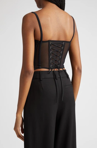 Shop Monse Laced Bustier Top In Black