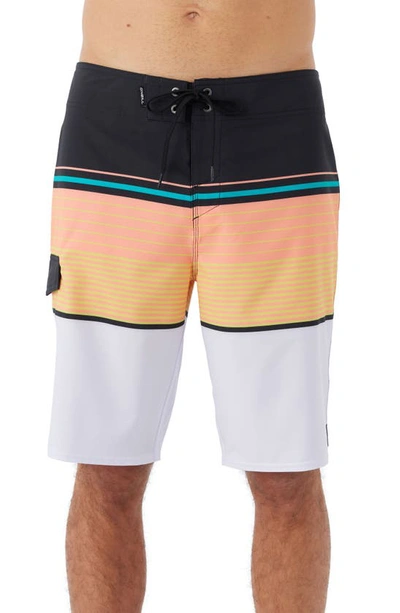 Shop O'neill Lennox Stripe Board Shorts In Coral
