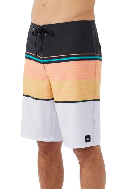 Shop O'neill Lennox Stripe Board Shorts In Coral