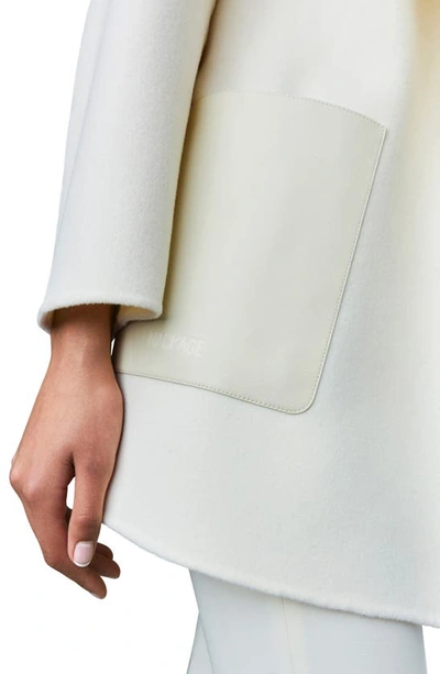 Mackage Azra Belted Double Face Wool Wrap Coat In Cream