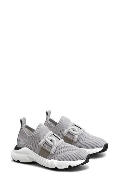 Shop Tod's Kate Knit Slip-on Sneaker In Pearl Grey