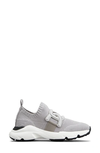 Shop Tod's Kate Knit Slip-on Sneaker In Pearl Grey