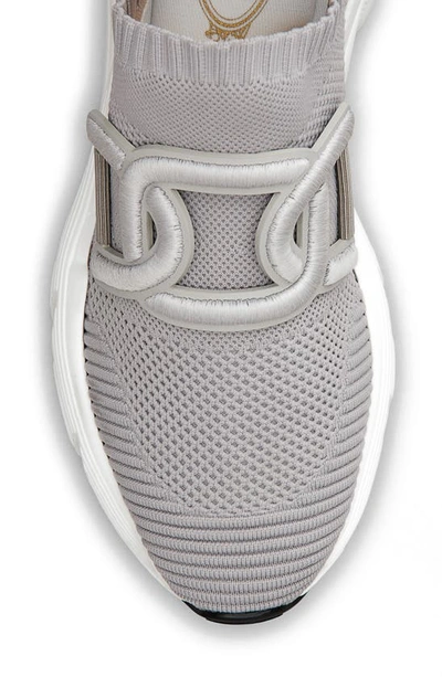 Shop Tod's Kate Knit Slip-on Sneaker In Pearl Grey