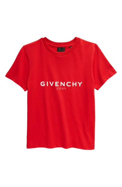 Shop Givenchy Kids' 4g Logo Cotton Graphic T-shirt In Bright Red