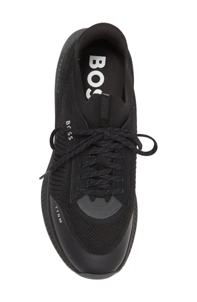 Shop Hugo Boss Ttnm Evo Slon Knsd Sneaker In Black