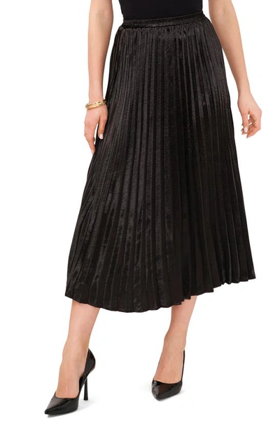 Shop Vince Camuto Pleated Crepe Midi Skirt In Rich Black