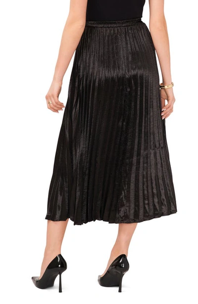Shop Vince Camuto Pleated Crepe Midi Skirt In Rich Black