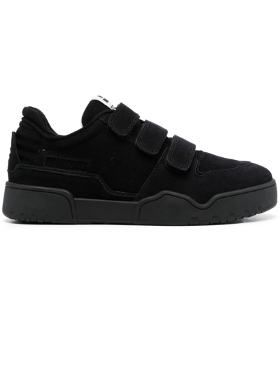 Shop Isabel Marant Black Oney Suede Low-top Sneakers In Nero