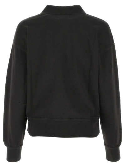 Shop Isabel Marant Étoile Faded Black Cotton Blend Sweatshirt In Nero