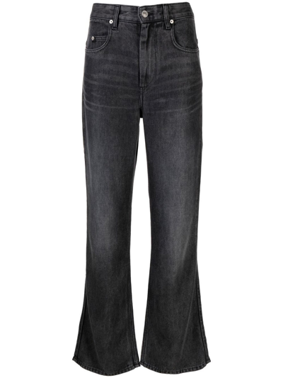 Shop Isabel Marant Étoile Charcoal Gray Straight Jeans In Grigio