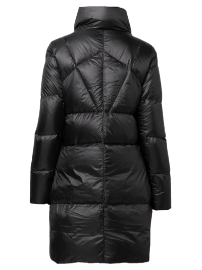 Shop Fay Black Feather Down Long Jacket In Nero