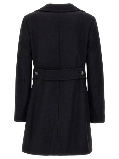 Shop Fay Black Virgin Wool Blend Coat In Nero