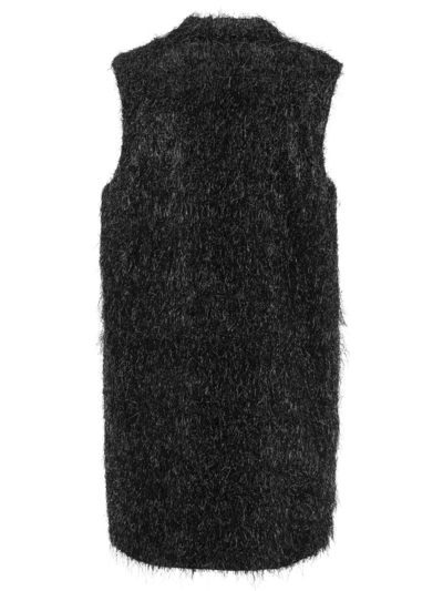 Shop Fabiana Filippi Black Double-breasted Lurex Waistcoat In Nero