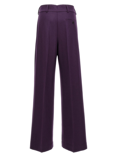 Shop Etro Purple Wool Flared Pants In Viola