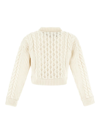 Shop Patou Cables Pullover In White