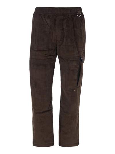Shop Family First New Cargo Velvet Trousers In Brown