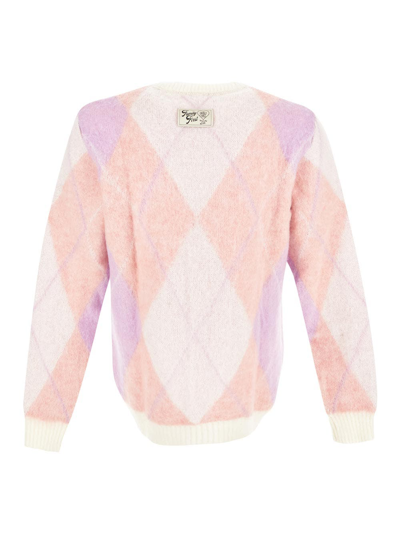 Shop Family First Rombi Crewneck Knitwear In Pink