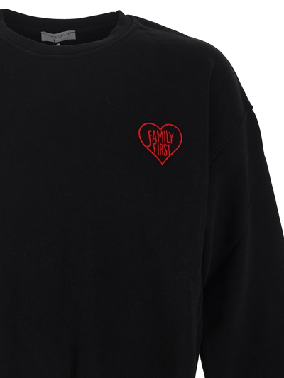 Shop Family First Crewneck Heart Sweatshirt In Black