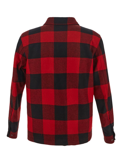 Shop Woolrich Alaskan Wool Check Overshirt In Red