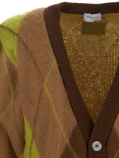 Shop Family First Rombi Cardigan In Brown