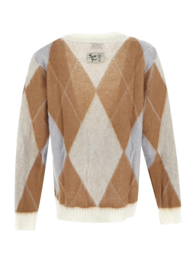 Shop Family First Rombi Cardigan In Beige