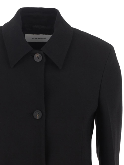 Shop Ferragamo Boxy Fit Blazer In Black