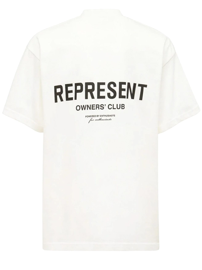 Shop Represent White Cotton Owners Club Cotton T-shirt In Bianco