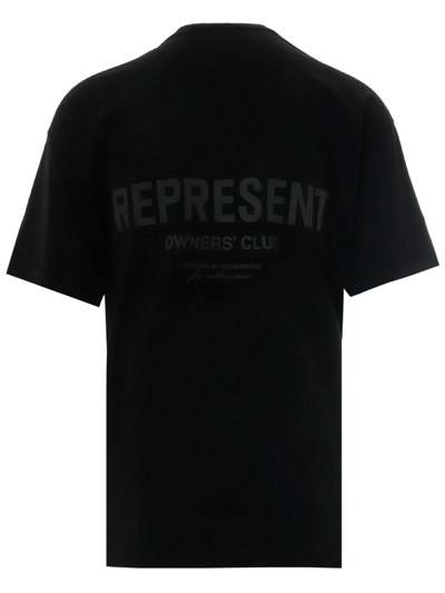 Shop Represent Black Cotton Owners Club Cotton T-shirt In Nero