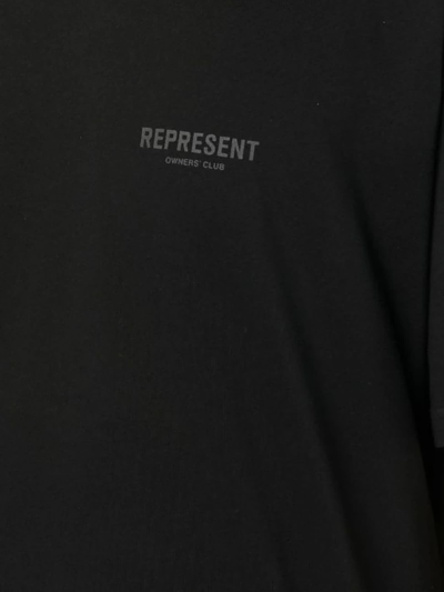 Shop Represent Black Cotton Owners Club Cotton T-shirt In Nero