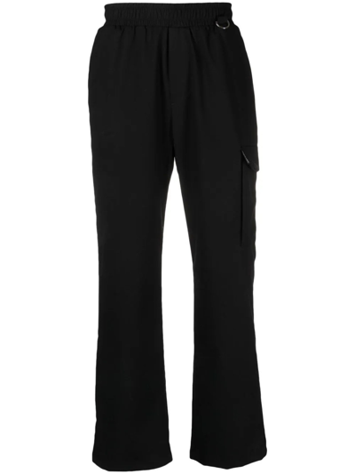 Shop Family First Milano Black Wool Blend Trousers In Nero