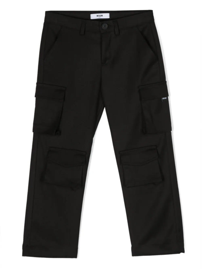 Msgm Cool Wool Cargo In Nero