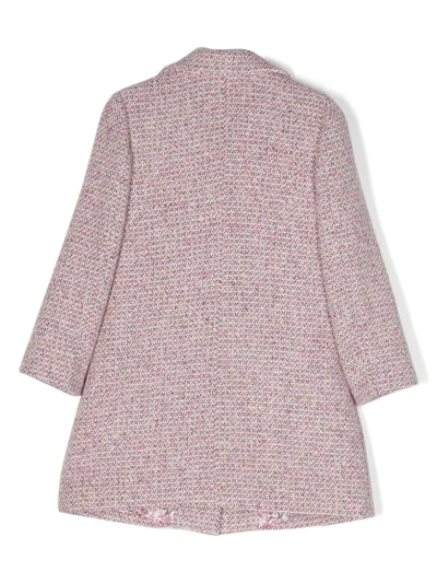 Shop Simonetta Pink Bouclé Single-breasted Coat In Rosa
