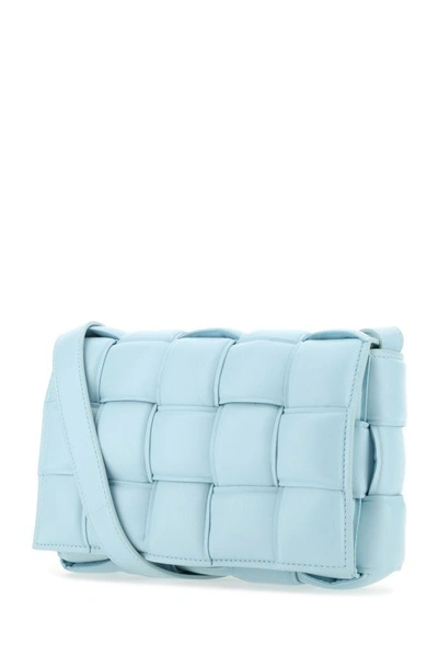Shop Bottega Veneta Woman Light-blue Nappa Leather Small Padded Cassette Crossbody Bag
