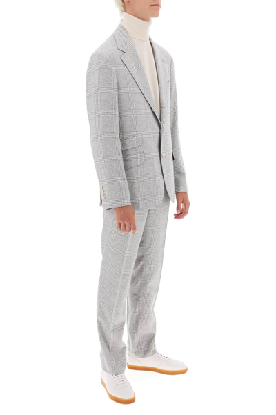 Shop Brunello Cucinelli Prince Of Wales Tailored Suit Men In Gray