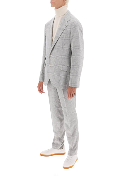 Shop Brunello Cucinelli Prince Of Wales Tailored Suit Men In Gray