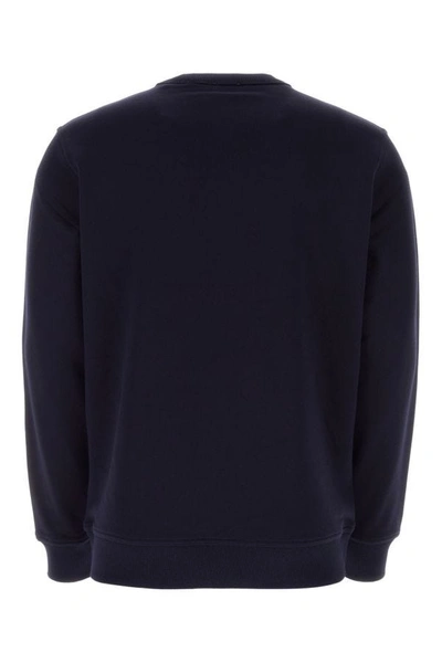 Shop Burberry Man Midnight Blue Cotton Sweatshirt
