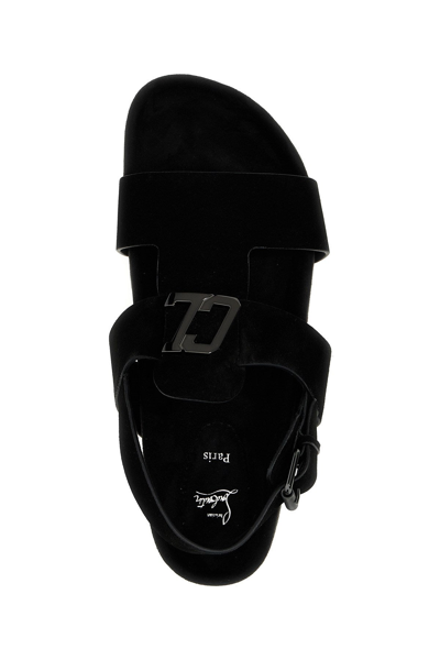 Christian Louboutin Outlet: Varsibuckle sandal in suede - Black