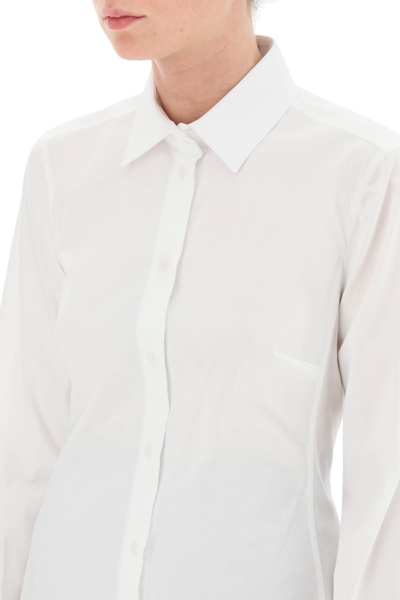 Shop Dolce & Gabbana Slim-fit Stretch Poplin Shirt Women In White