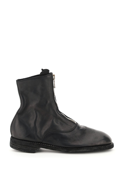 Shop Guidi Front Zip Leather Ankle Boots Women In Black